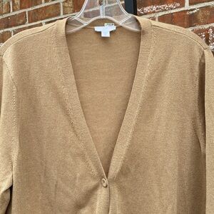 J Jill Cardigan Long Light Polyester Knit Size M Tall